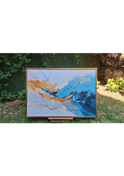 Yağlı Boya Dokulu Tablo Renkli Soyut U08028