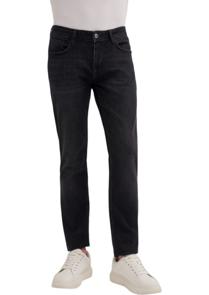 Erkek Taşlı Siyah Dar Kesim Denim Pantolon fiyatları