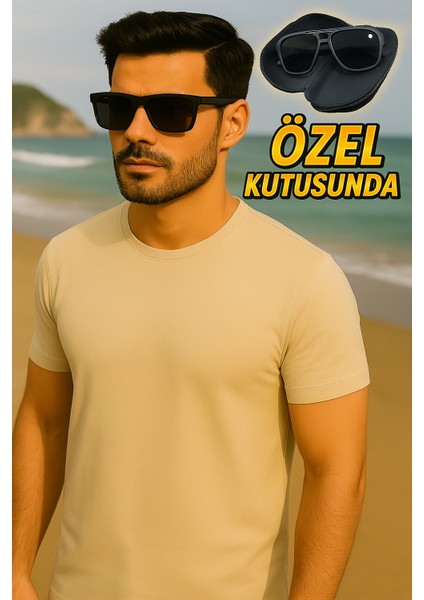 Plastik Krom Detay Skyfec Model Polarize Erkek Gözlük Güneş Gözlüğü