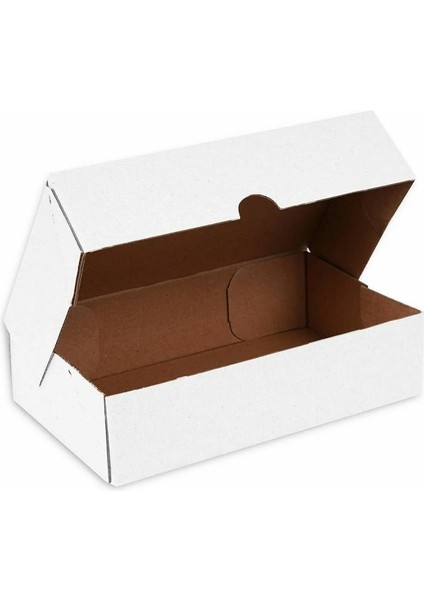 20X12,5X7,5 cm Kesimli E-Ticaret ve Kargo Kutusu 100 Adet - Beyaz