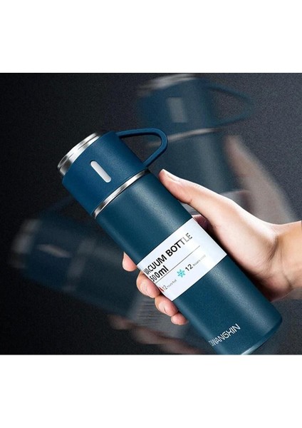 Mavi Paslanmaz Çelik 3'lü Vakumlu Termos Seti, Sıcak ve Soğuk Için Idealdir fiyatları