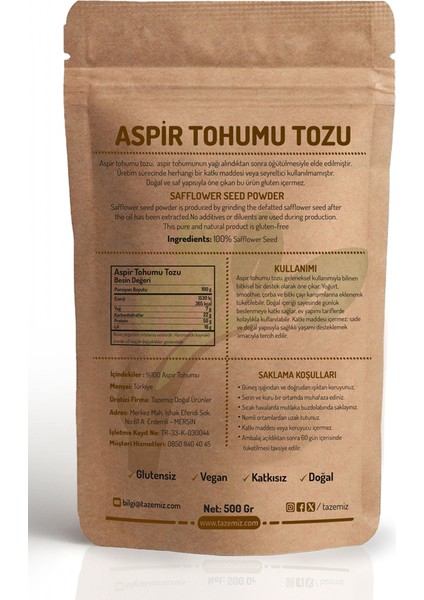Aspir Tohumu Tozu 500gr fiyatları