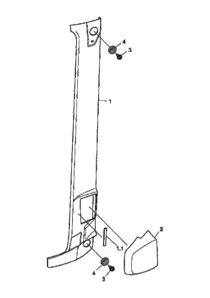 2270285 Kabin Direk Kapağı Sol Orijinal Scania 2270285 Sol Ön Kabin Direği Scania modelleri