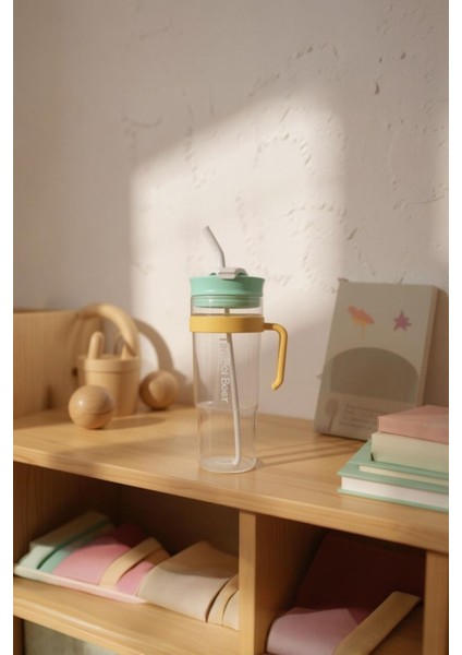 1200 ml Pipetli Suluk, Spor ve Kamp Için Sert Plastik Matara