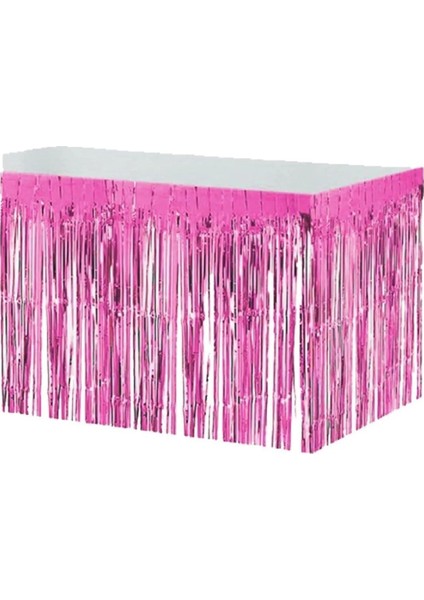 Metalik Folyo Püskül, Pembe Masa Eteği ve Kenarlık, Şık Masa Süsü
