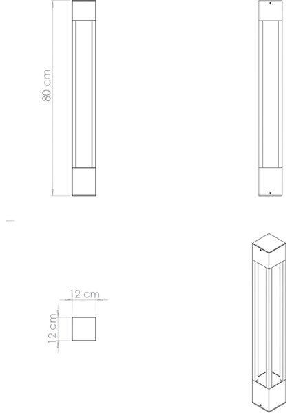 Orvia LED Bahçe Aydınlatması | 80 cm Dış Mekan Bollard Aydınlatması fiyatları