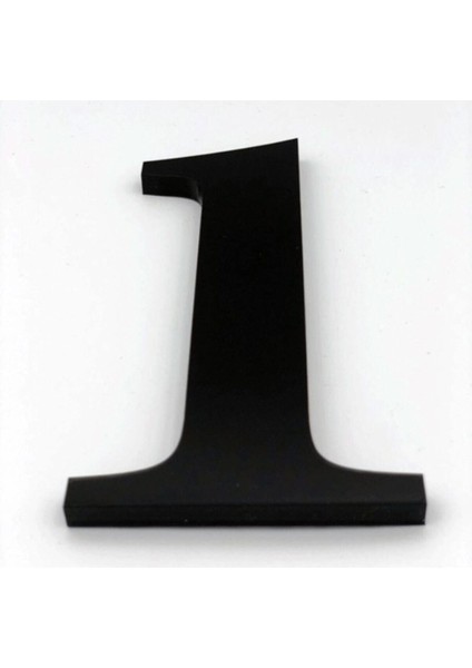 Siyah Pleksi Kendinden Yapışkanlı Kapı Numarası, 10 Cm, No 1