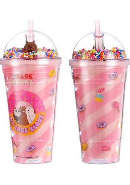 Renkli Boncuklu Pipetli 480 ml Plastik Şişe, Eğlenceli ve Şık Tasarım modelleri