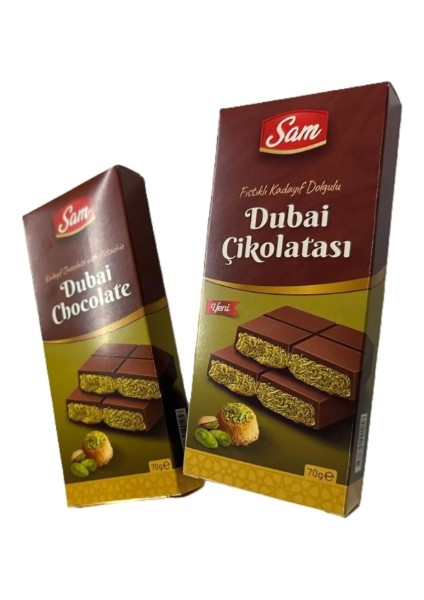 Dubai Çikolatası %70 Antep Fıstığı 70 gr *2'li fiyatları