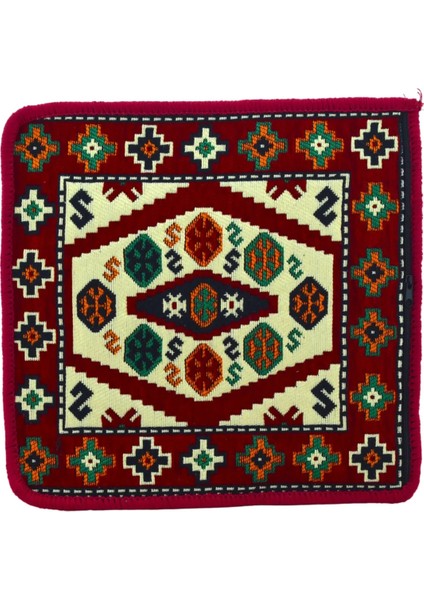 Dekoratif Otantik Çift Taraflı Fermuarlı Kilim Şark Köşesi Minder Kılıfı (40CMX41CM) Mod4