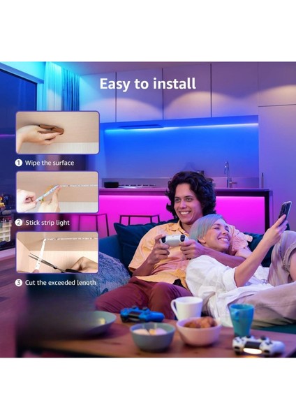 1 Metre Şeffaf 8 Renk Kumandalı Sese Duyarlı Renk Değiştiren Rgb Çubuk Şerit LED Işık SB-6541 fiyatları