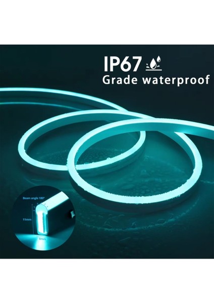 5 Metre 20 Renk Rf Kumandalı Renk Değiştiren Rgb Neon LED Şerit Işık Seti SB-6562 fırsatları