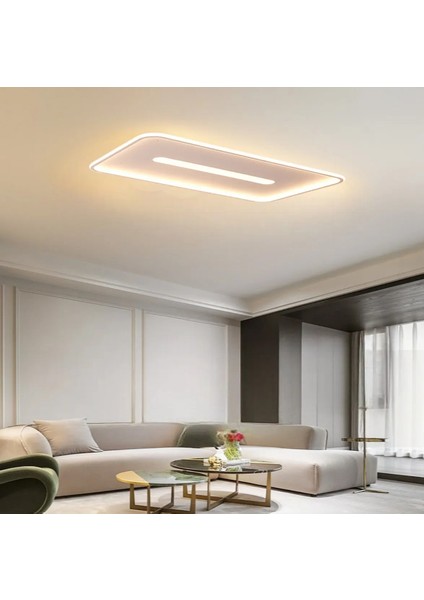 Gold 60X90CM Dikdörtgen 3000K Işık Rengi,kumandalı LED Tavan Lambası,avize,modern Aydınlatma, Dekoratif Işık