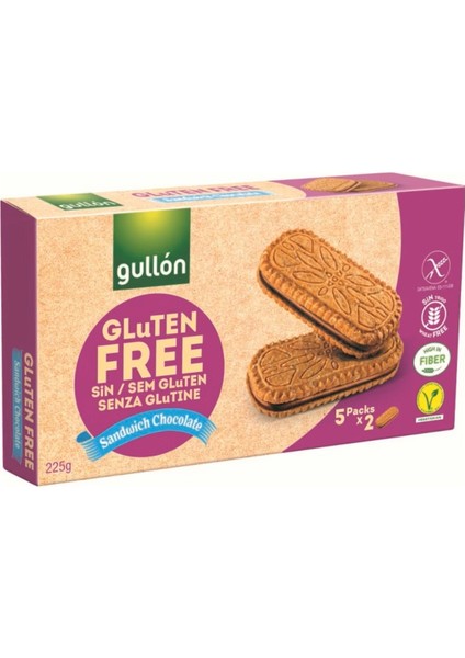 Çikolata Aroma Dolgulu Glutensiz Sandviç Bisküvi 225 gr