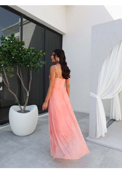 Askılı Drapeli Şifon Elbise indirimleri