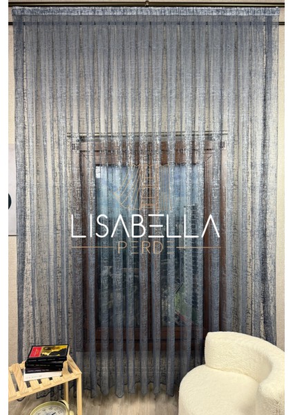 Antrasit Gri Muazzam Tül Perde – 1x2.5 Pileli Dikilmiş fırsatları