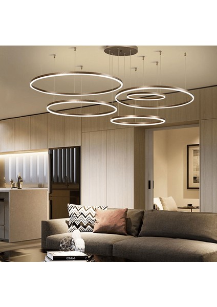 Antrasit Çember Ø40,60,80,100,120CM, 3000K Işık, Kumandalı, LED Lamba,yuvarlak Sarkıt Avize,modern Aydınlatma,dekoratif Işık