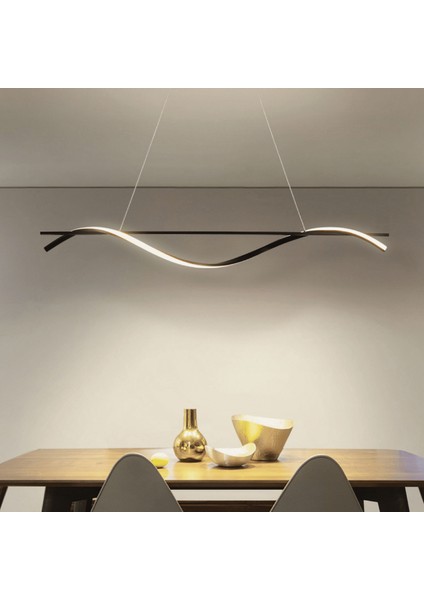 Antrasit 120CM, 3000K Işık, Kumandalı, Burgu Sarkıt, Sarkıt Modern Aydınlatma, Dekoratif Işık