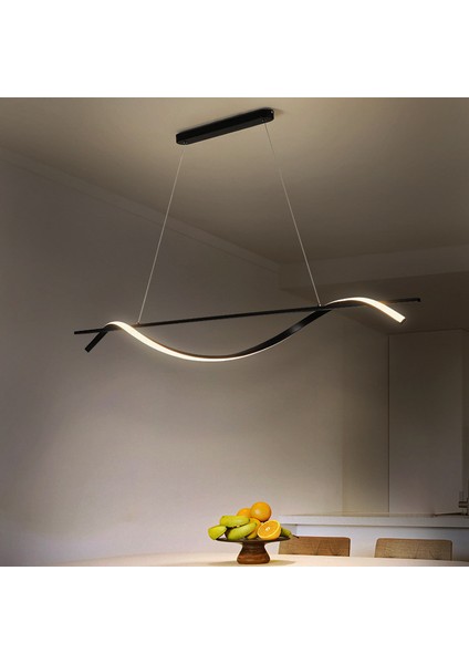 Antrasit 120CM, 3000K Işık, Kumandalı, Burgu Sarkıt, Sarkıt Modern Aydınlatma, Dekoratif Işık fırsatları