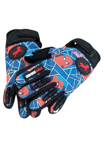 Motosiklet Çocuk Eldiveni Tpr Velcro Kids Motor Eldiven Spider