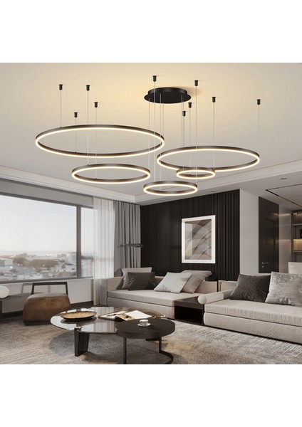 Siyah Çember Ø40,60,80,100,120CM, 3000K Işık, Kumandalı, LED Lamba,yuvarlak Sarkıt Avize,modern Aydınlatma,dekoratif Işık fiyatları