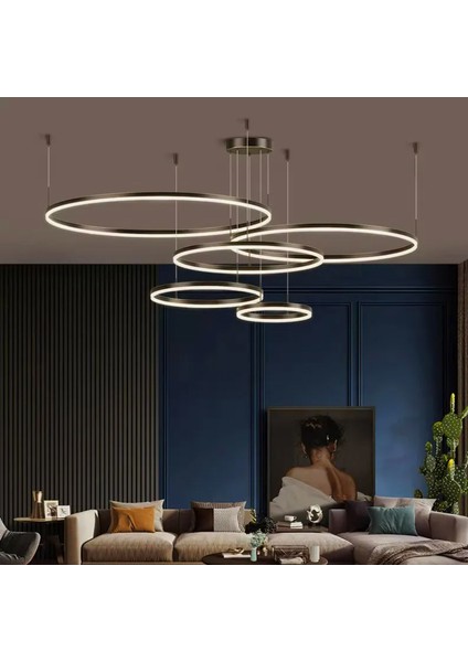 Siyah Çember Ø40,60,80,100,120CM, 3000K Işık, Kumandalı, LED Lamba,yuvarlak Sarkıt Avize,modern Aydınlatma,dekoratif Işık modelleri