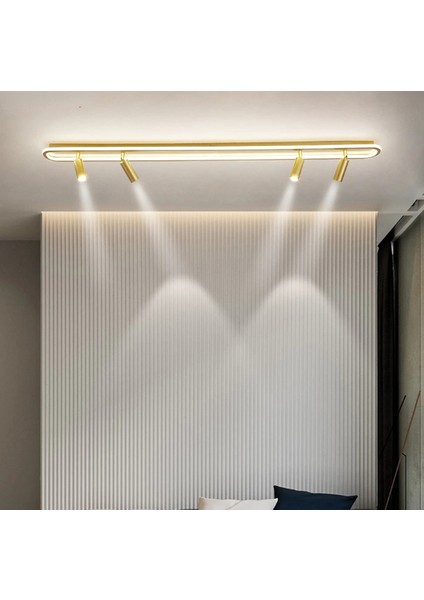 Gold Spotlu Oval 120X16CM 3000K Işık Rengi, Kuamndalı LED Tavan Lambası,oval Avize,modern Aydınlatma,dekoratif Işık