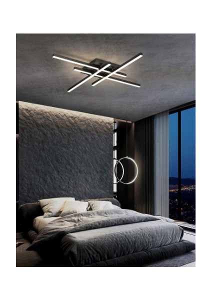 Siyah 105X105CM 3000K Işık, Kumandalı, LED Tavan Lambası,avize,modern Aydınlatma,dekoratif Işık modelleri