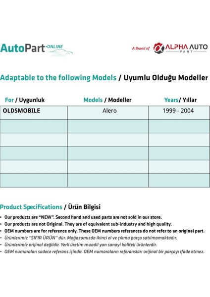 Volkswagen, Audi, Seat için Sağ-Sol Ön Kapı Cam Kriko Klips Seti modelleri