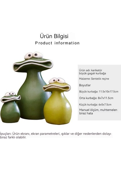 Luxıxı 3 Yaratıcı Reçine El Sanatları Açık Büyük Ağızlı Kurbağa Bahçe Ev Masaüstü Süsleri (Yurt Dışından) modelleri