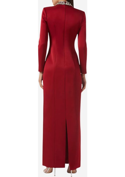 Diana Kristal Işlemeli Uzun Taffeta Abiye Elbise modelleri