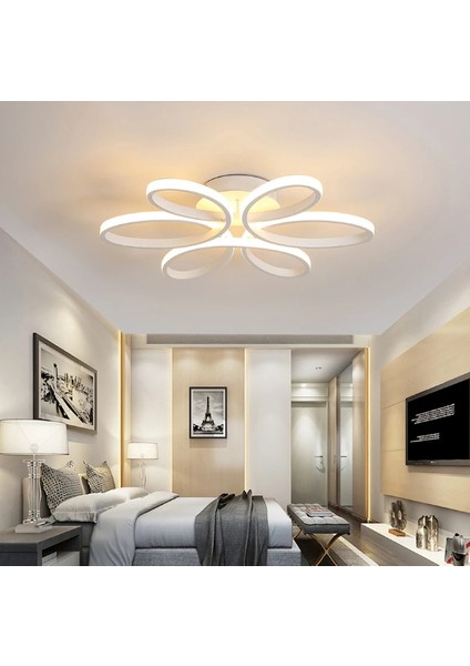 Gold Papatya Ø60CM 3000K Işık Rengi, Kuamndalı LED Tavan Lambası,oval Avize,modern Aydınlatma,dekoratif Işık