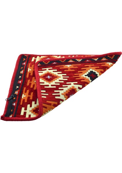 Dekoratif Otantik Çift Taraflı Fermuarlı Kilim Şark Köşesi Minder Kılıfı (40CMX41CM) Mod7 modelleri