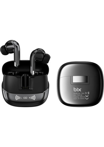 Twx Soundcraft Anc Enc Gürültü Engelleme Özellikli Dijital LED Ekranlı Bluetooth 5.4 Tws Kablosuz Kulak Içi Kulaklık