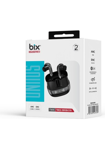 Twx Soundcraft Anc Enc Gürültü Engelleme Özellikli Dijital LED Ekranlı Bluetooth 5.4 Tws Kablosuz Kulak Içi Kulaklık fırsatları