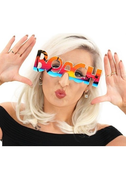 Beach Yazılı Parti Gözlüğü