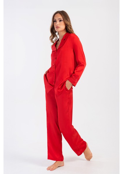 Lüks Kutulu Saten Pijama Takımı – Dantel Kollu, Uzun Kollu, Kore Ipeği Dokulu, Çeyizlik Hediye Seçeneği fırsatları