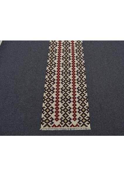 Yeni El Dokuma Otantik Ince Balıkesir Yörük Mini Yolluk Yün Kilim 5925 indirimleri