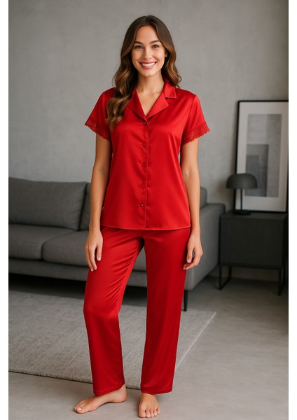 Premium Saten Çeyizlik Kadın Pijama Takımı – Kore Ipeği Dokusu, Dantel Detaylı, Hediye Kutulu indirimleri