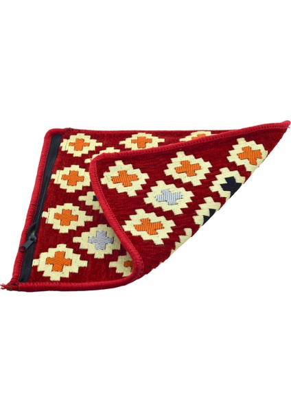 Dekoratif Otantik Çift Taraflı Fermuarlı Kilim Şark Köşesi Minder Kılıfı (40CMX41CM) Mod8 modelleri