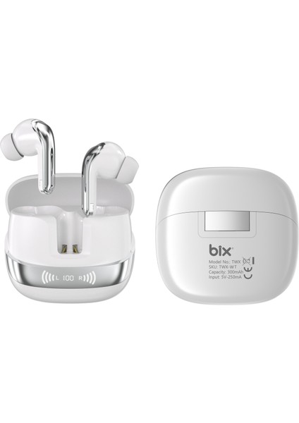 Twx Soundcraft Anc Enc Gürültü Engelleme Özellikli Dijital LED Ekranlı Bluetooth 5.4 Tws Kablosuz Kulak Içi Kulaklık