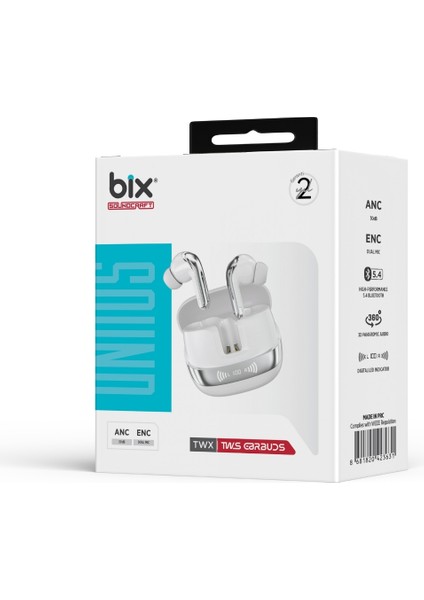Twx Soundcraft Anc Enc Gürültü Engelleme Özellikli Dijital LED Ekranlı Bluetooth 5.4 Tws Kablosuz Kulak Içi Kulaklık fırsatları