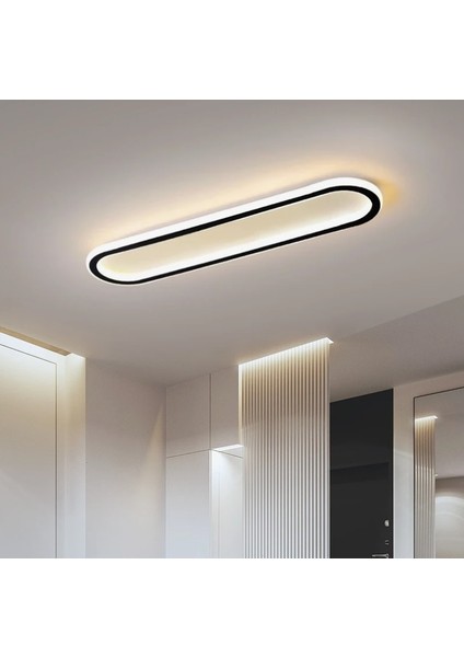 Siyah Oval 60X16CM 3000K Işık Rengi, Kumandalı LED Tavan Lambası,oval Avize,modern Aydınlatma,dekoratif Işık fırsatları