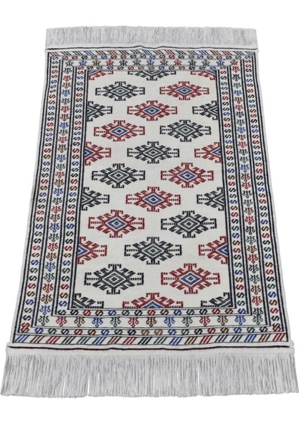 Yeni El Dokuma Cerit Yörükleri Meşhed Iran Bukleli Pamuklu Yün Kilim 5934