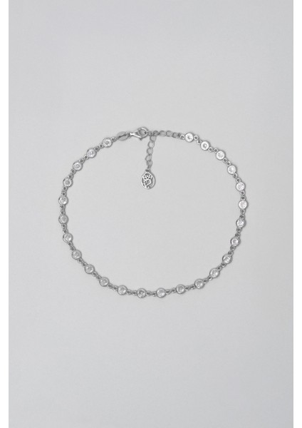 Rosalinda 18 Ayar Beyaz Altın Kaplama 25 cm Gümüş Hal Hal