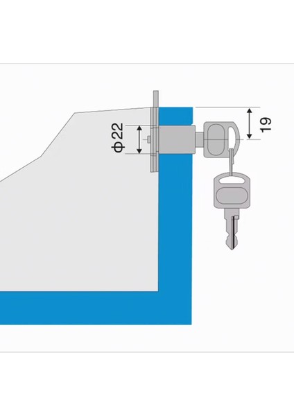 FCK004 Katlanır Anahtarlı Oval Çekmece Kilidi 22 mm indirimleri