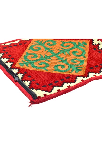 Dekoratif Otantik Çift Taraflı Fermuarlı Kilim Şark Köşesi Minder Kılıfı (40CMX41CM) MOD10 fiyatları