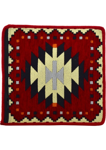 Dekoratif Otantik Çift Taraflı Fermuarlı Kilim Şark Köşesi Minder Kılıfı (40CMX41CM) MOD12