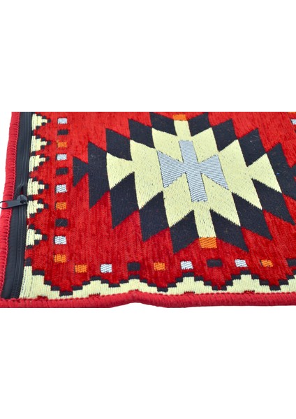 Dekoratif Otantik Çift Taraflı Fermuarlı Kilim Şark Köşesi Minder Kılıfı (40CMX41CM) MOD12 fiyatları