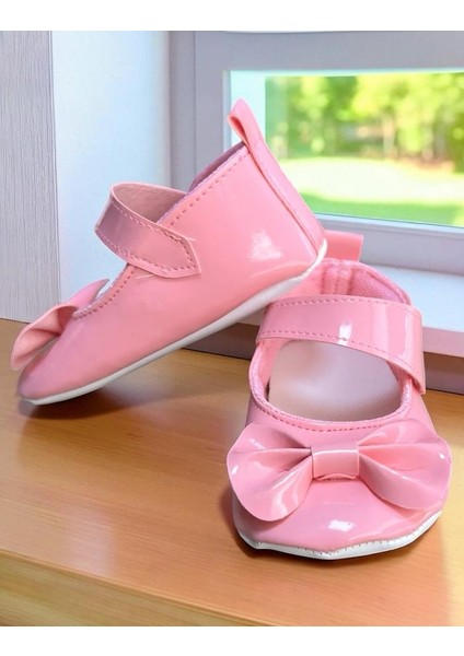 Fiyonklu Rugan Bebe Babet Patik Pembe modelleri